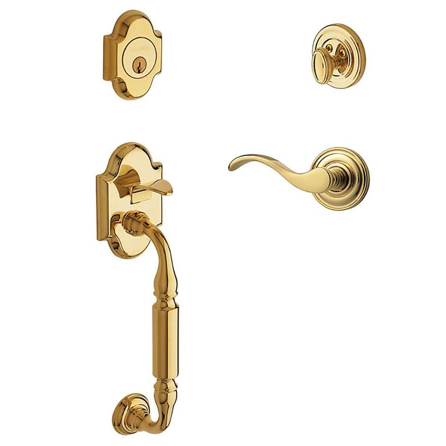 Baldwin Estate Canterburywave Lever Lifetime Polished Brass Single Cylinder Deadbolt Keyed Entry 7247