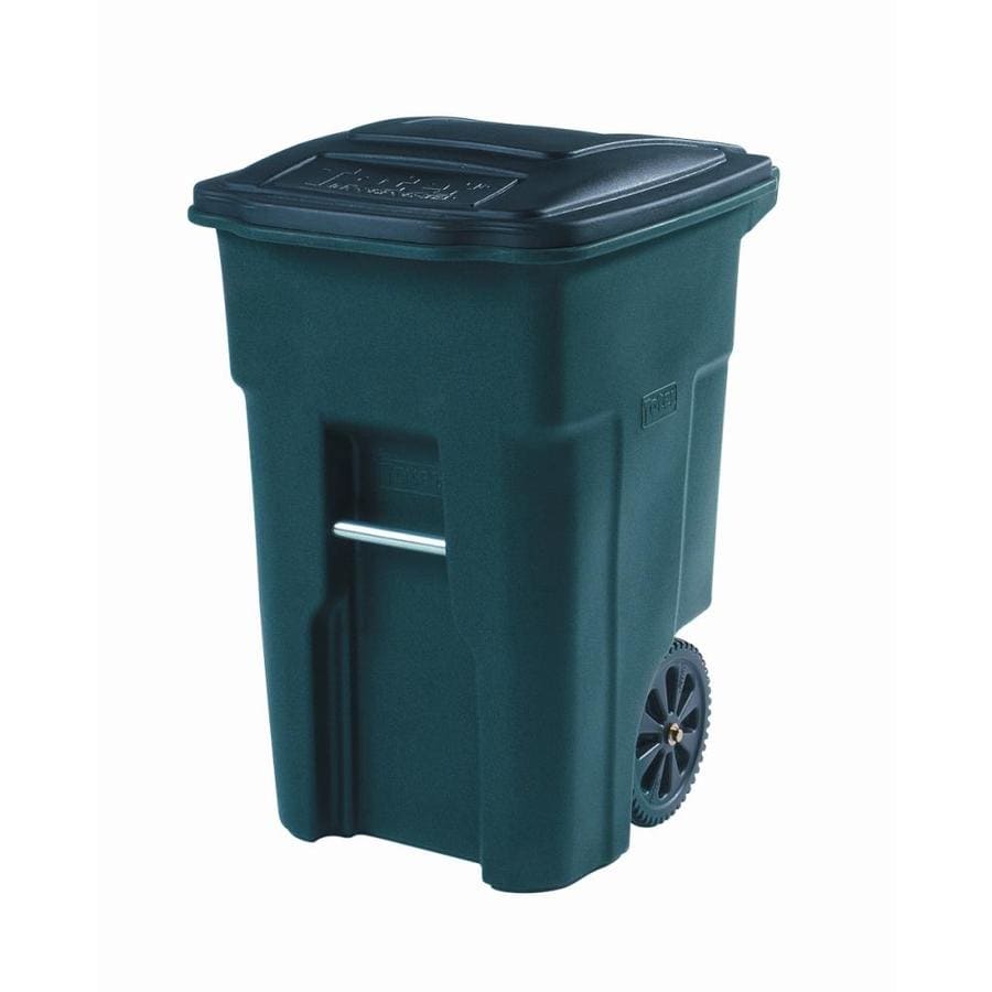 Shop Toter 48-Gallon Greenstone Plastic Wheeled Trash Can with Lid ... - Toter 48-Gallon Greenstone Plastic Wheeled Trash Can with Lid