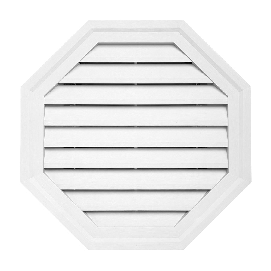Ply Gem 22in x 22in White Octagon Plastic Gable Vent in the Gable