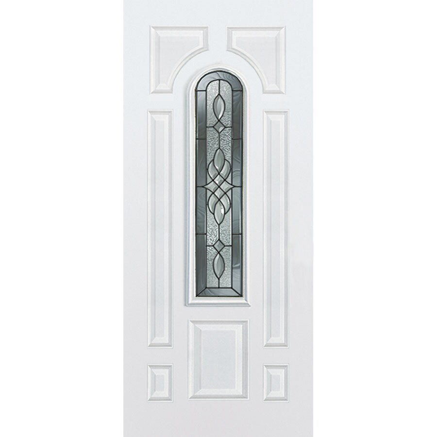 RELIABILT 66868 Hampton 36-in x 80-in Steel Center Arch Lite Right-Hand Inswing Primed Prehung Front Door with Brickmould Solid Core