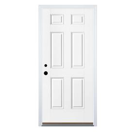 Fibergl Entry Doors At Lowes Therma Tru Benchmark Doors Right Hand Inswing Ready To Paint Fibergl Prehung Entry Door