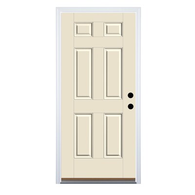 Left Hand Inswing Ready To Paint Fiberglass Prehung Entry Door With Insulating Core Common 36 In X 80 In Actual 37 5 In X 81 5 In