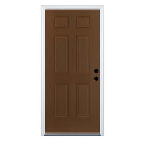 Therma Tru Benchmark Doors Left Hand Inswing Walnut Stained Fiberglass Prehung Entry Door With Insulating Core Common 36 In X 80 In Actual 37 5 In