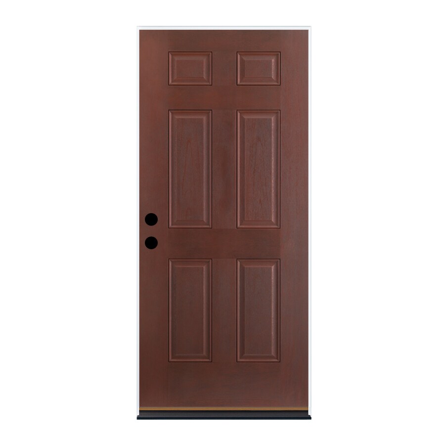 Therma-Tru Benchmark Doors 32-in x 80-in Fiberglass Dark Mahogany