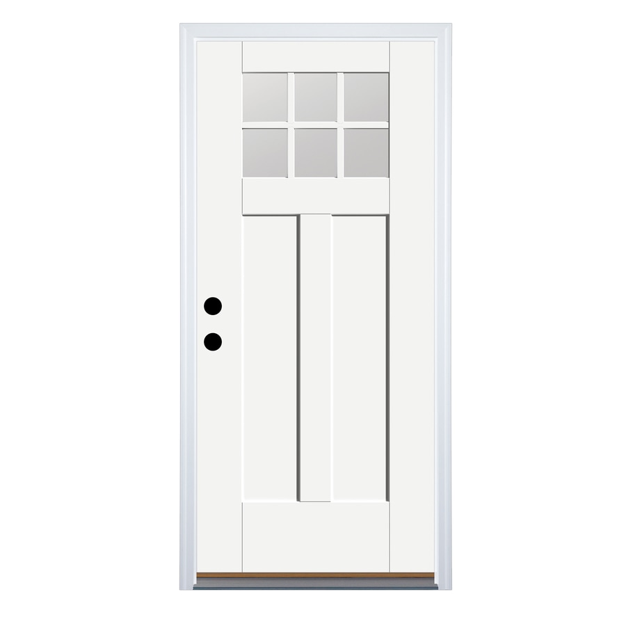 Jeld Wen 32 In X 80 In 1 2 Lite Primed Steel Prehung Left Hand Inswing Back Door W Brickmould Thdjw184700032 The Home Depot Entry Doors Steel Entry Doors Steel Doors Exterior