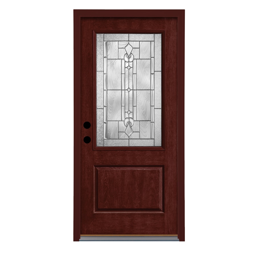 Therma Tru Lucerna 2 3 Lite Decorative Glass Right Hand Inswing Therma Tru Lucerna 2 3 Lite Decorative Glass Right Hand Inswing Mulberry Stained