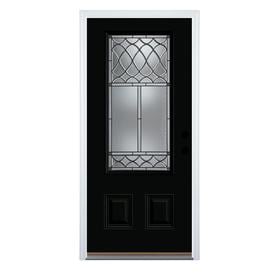 therma tru benchmark doors sheldon 34 lite decorative glass black painted steel prehung - Black Glass therma tru benchmark doors sheldon 34 lite decorative glass black painted steel prehung - Black Glass