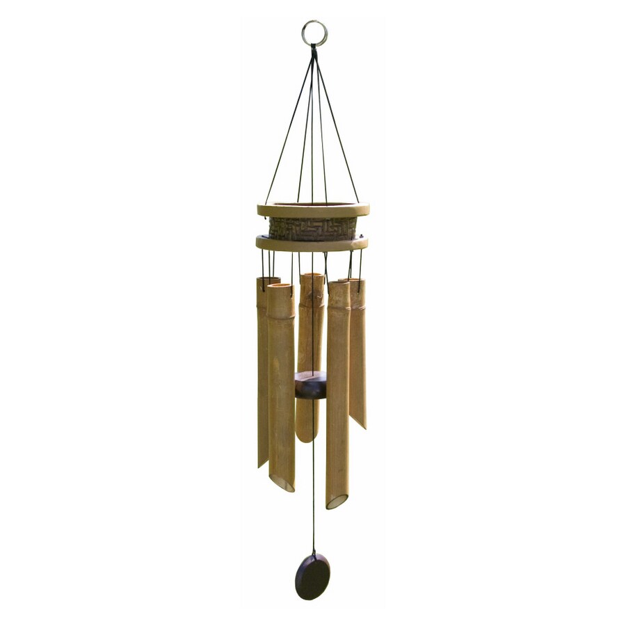 Hayes 22" Woven Top Bamboo Wind Chime at