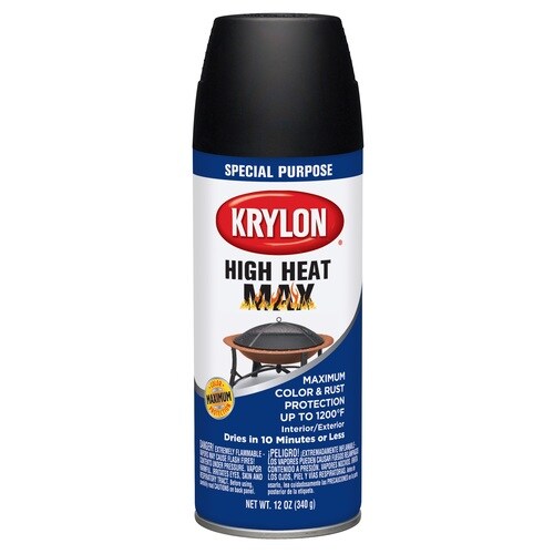Krylon High Heat Max Specialty High Heat Gloss Black Spray Paint and