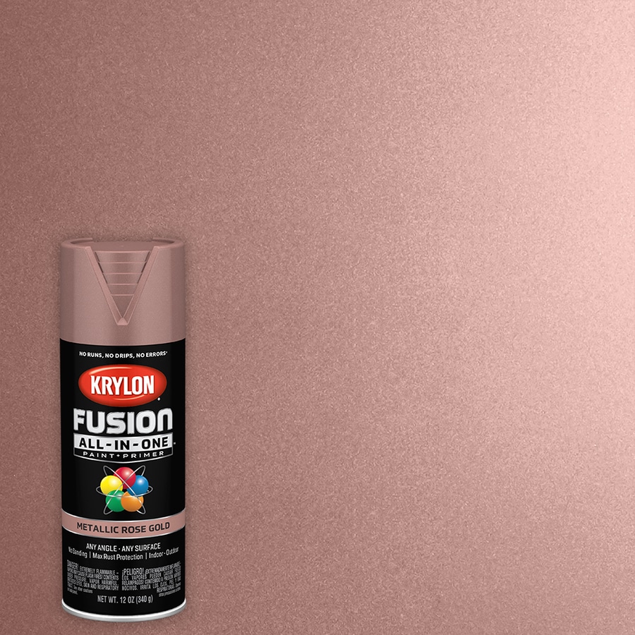 Krylon Fusion All In One Gloss Rose Gold Metallic Spray Paint Actual Net Contents 12 Oz In The Spray Paint Department At Lowes Com