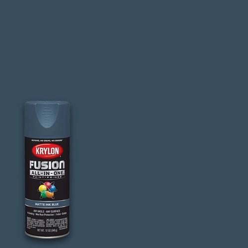 Krylon FUSION ALL-IN-ONE Matte Ink Blue Spray Paint and Primer In One ...
