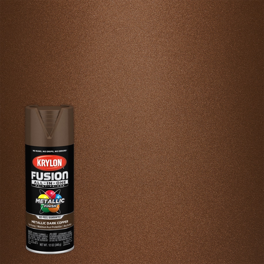 Krylon FUSION ALL-IN-ONE Satin Dark Copper Metallic Spray Paint and ...
