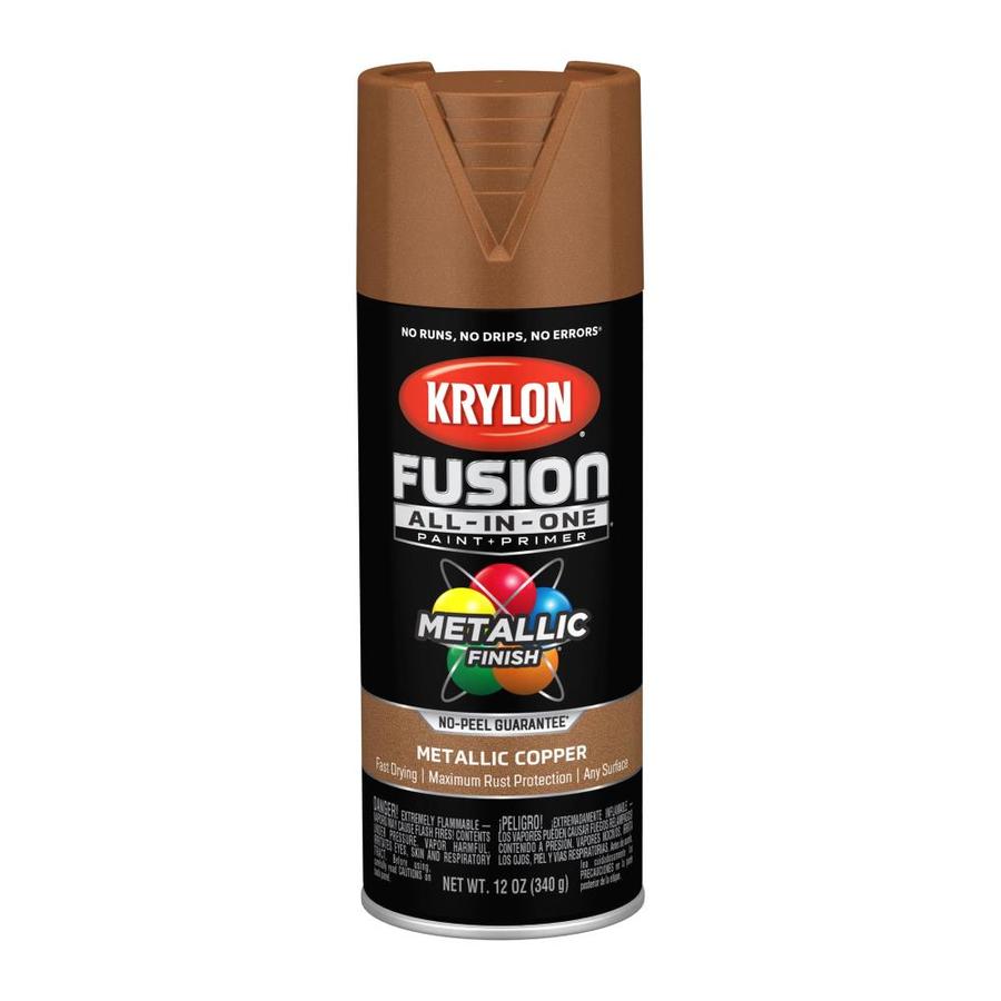 Krylon FUSION ALL-IN-ONE Gloss Copper Metallic Spray Paint and Primer ...