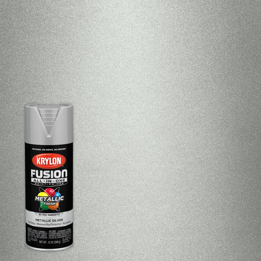 Krylon FUSION ALL-IN-ONE Gloss Silver Metallic Spray Paint and Primer ...
