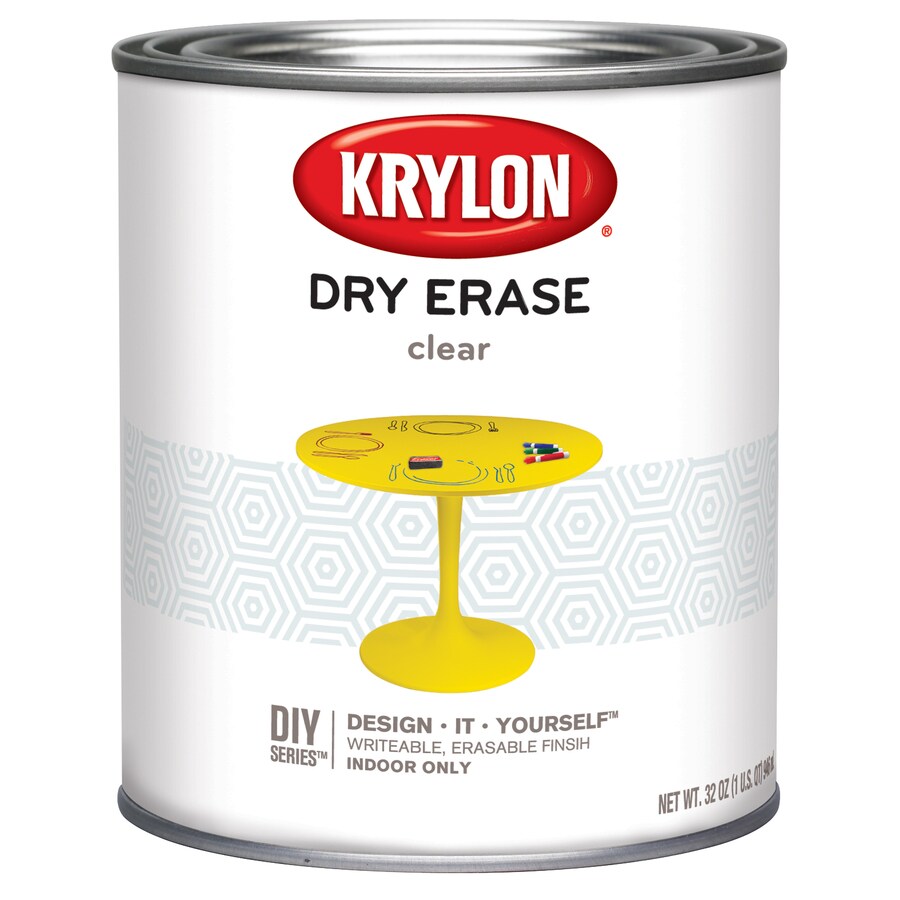 Krylon Clear Satin Dry Erase Latex Enamel Interior Paint