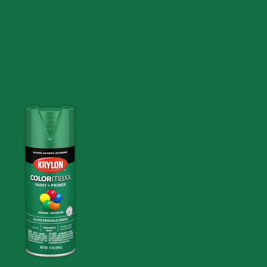 Krylon Colormaxx Gloss Emerald Green Spray Paint And Primer In One Net Wt 12 Oz In The Spray Paint Department At Lowes Com