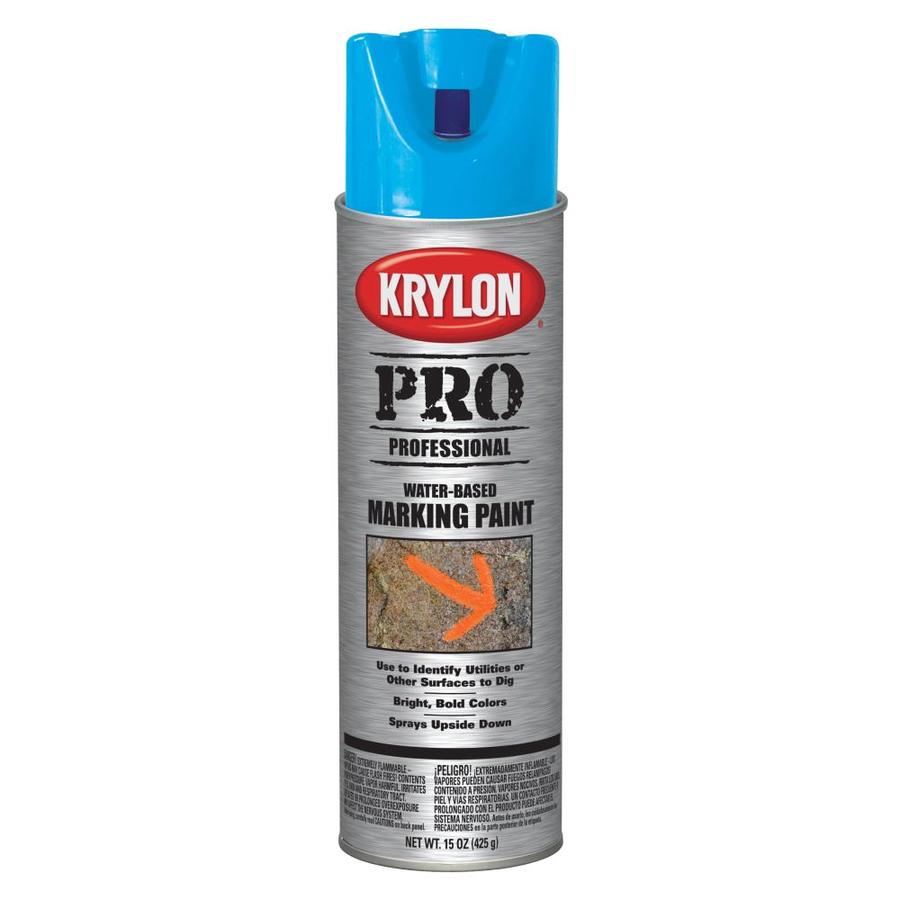 Krylon Satin Fluorescent Caution Blue Fluorescent Spray Paint WT