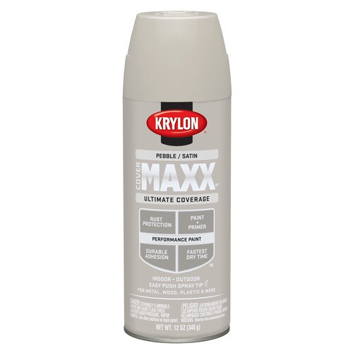 Krylon CoverMaxx Satin Pebble Spray Paint and Primer In One (NET WT. 12 ...