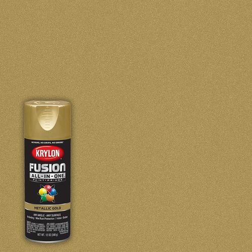 Krylon Fusion All In One Gloss Gold Metallic Spray Paint And Primer In One Actual Net Contents 12 Oz At Lowes Com
