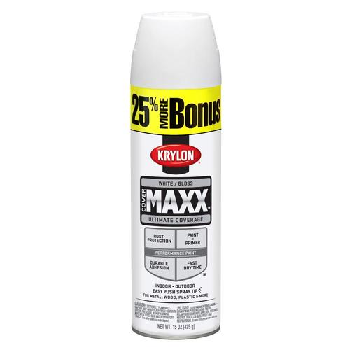 Krylon CoverMaxx CoverMaxx Gloss White Spray Paint and Primer In One (Actual Net Contents 15oz