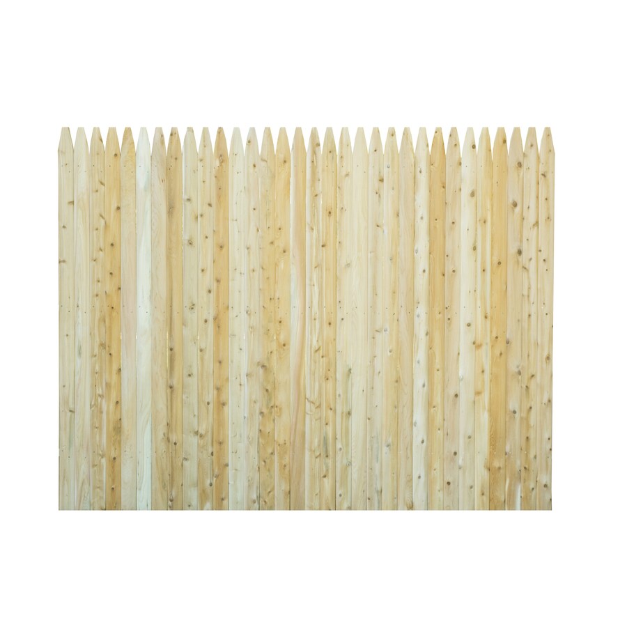 6-ft x 8-ft White Cedar Stockade Wood Fence Panel at Lowes.com