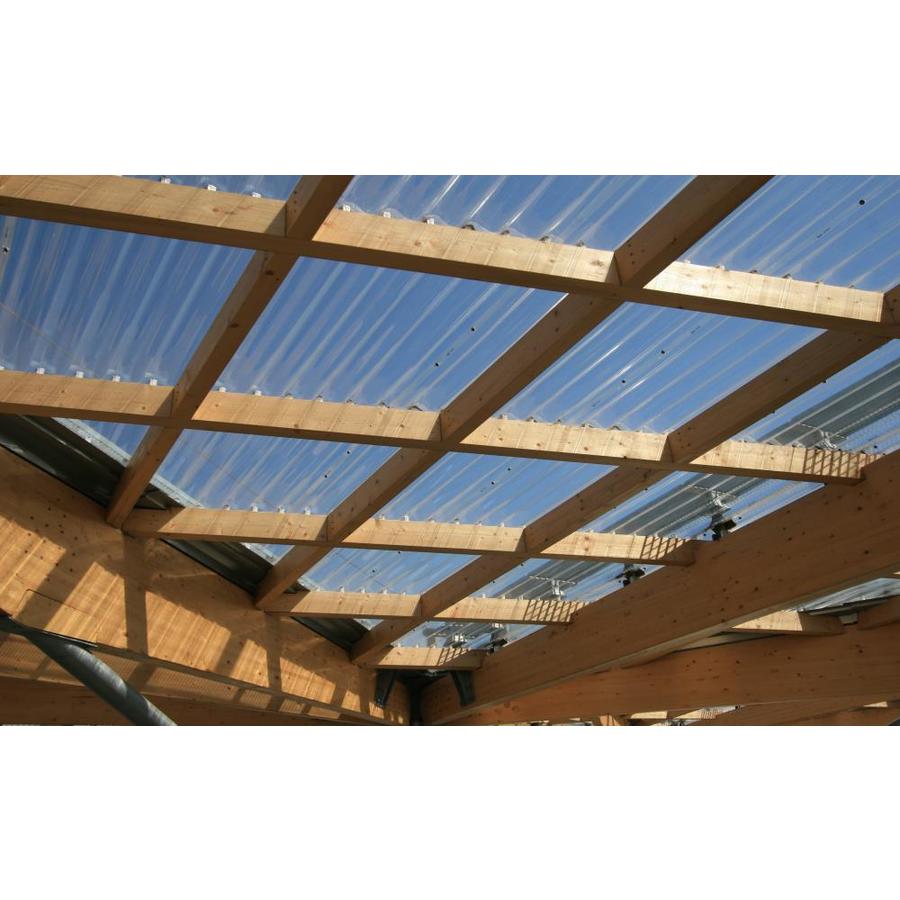 Tuftex Polycarb 2 17 Ft X 12 Ft Corrugated Clear Polycarbonate Plastic Roof Panel In The Roof Panels Department At Lowes Com