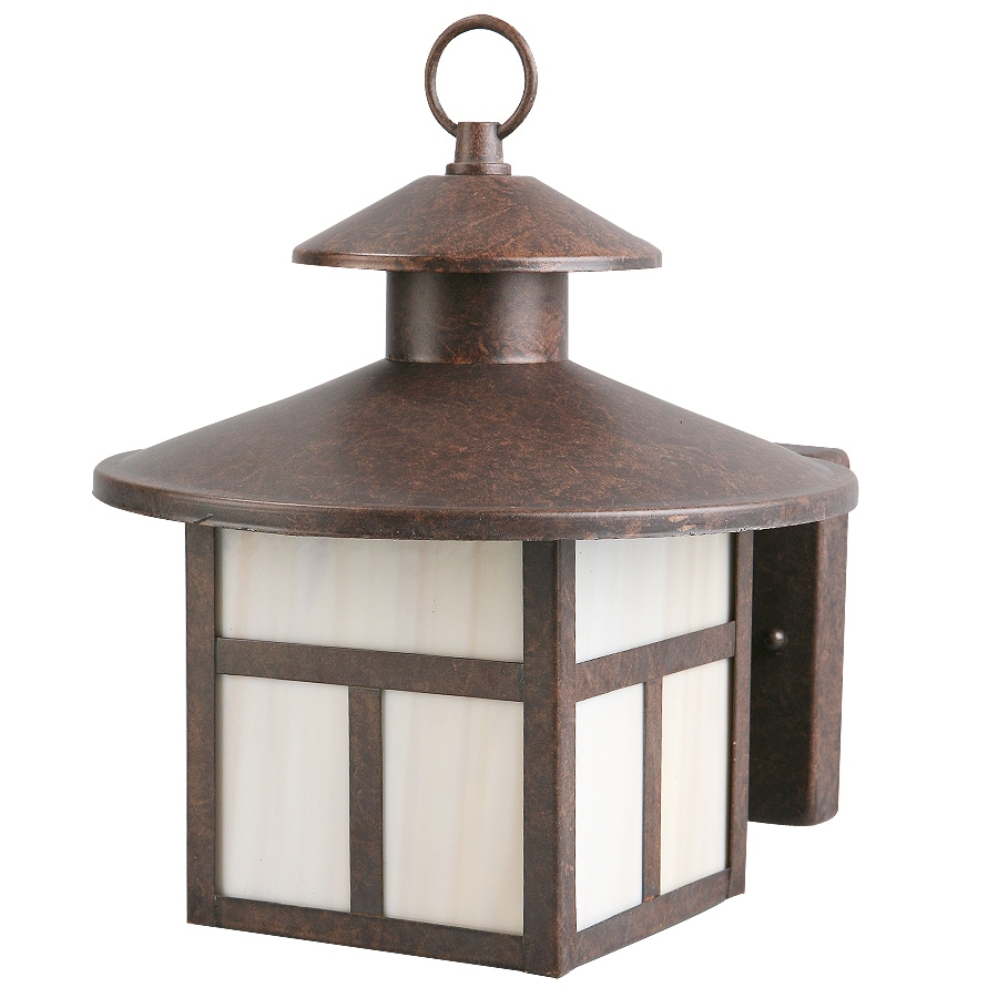 Portfolio 97/8in Rustic Brown Outdoor Wall Light at