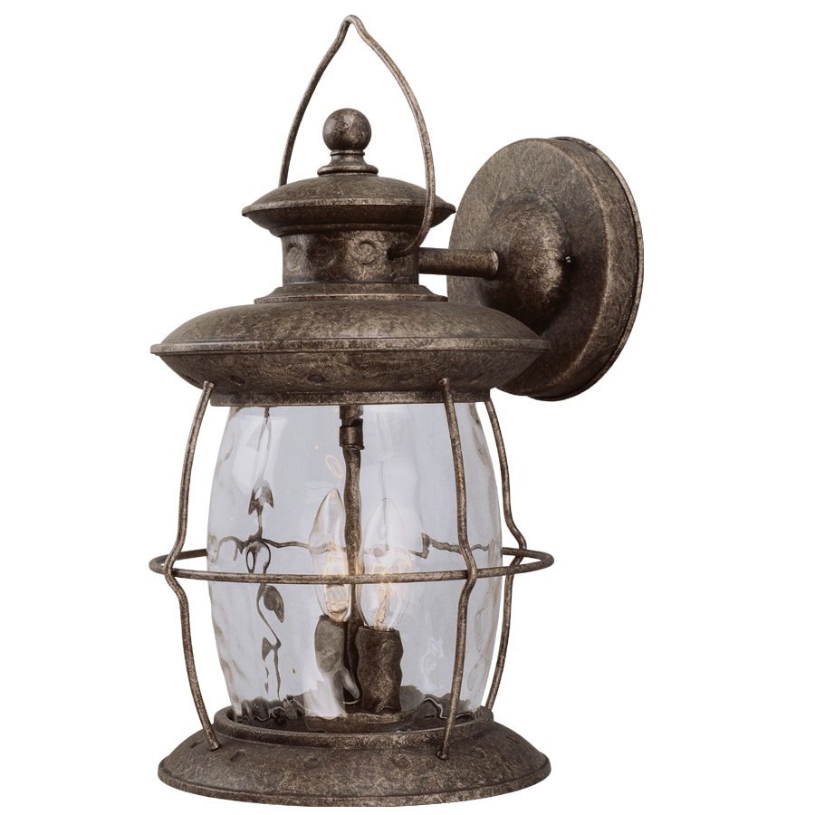 Portfolio 2-Light 16.9-in Antique Pewter Outdoor Wall Light in the ...