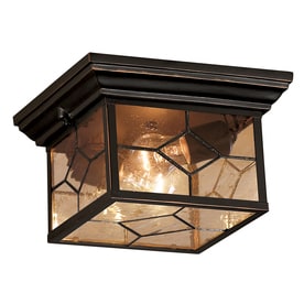 UPC 725916103897 product image for Portfolio Litshire 9.05-in W Oil-Rubbed Bronze Outdoor Flush Mount Light | upcitemdb.com