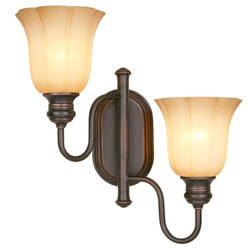 allen + roth 15-in W 2-Light Dark Oil-Rubbed Bronze Swing ...