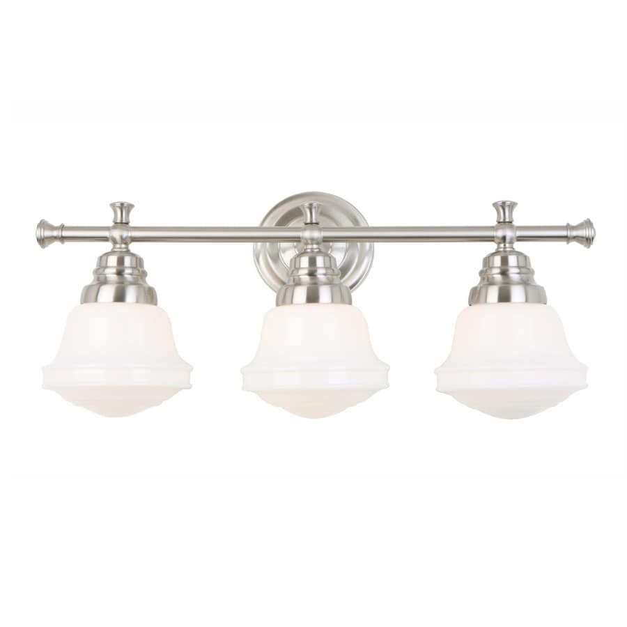 Shop Allen Roth 3 Light Brushed Nickel Bathroom Vanity Light At