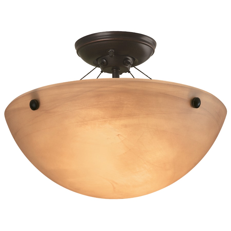 14 12 In Oil Rubbed Bronze Transitional Incandescent Semi Flush Mount Light