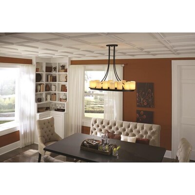 allen + roth Harpwell 14-Light Oil-Rubbed Bronze Traditional Tinted Glass Shaded Chandelier