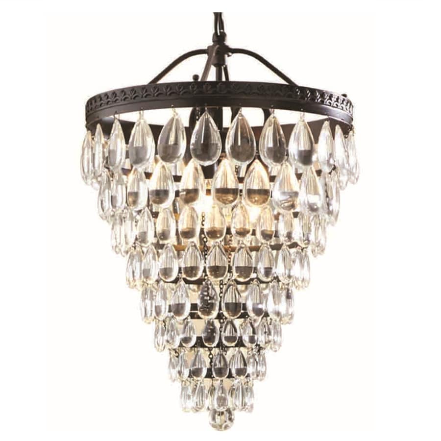 Allen + roth Eberline Oil-Rubbed Bronze Modern Crystal Cone Pendant at ...