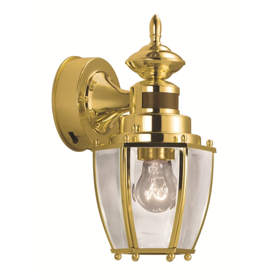 Portfolio 1175 In H Polished Brass Motion Activated Outdoor Wall Light At