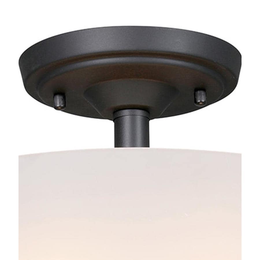 allen + roth 14-in Matte Black Transitional Semi-flush Mount Light in ...