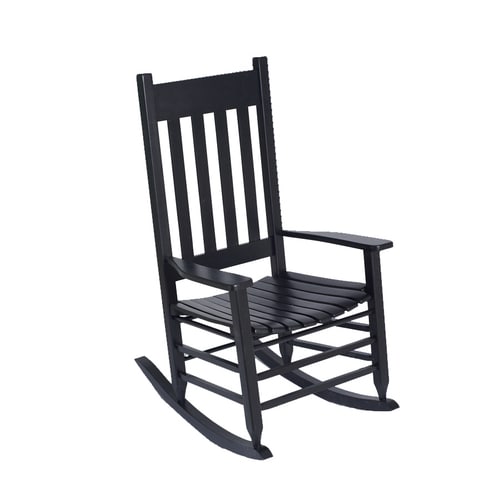 Garden Treasures Black Slat Porch Rocker at