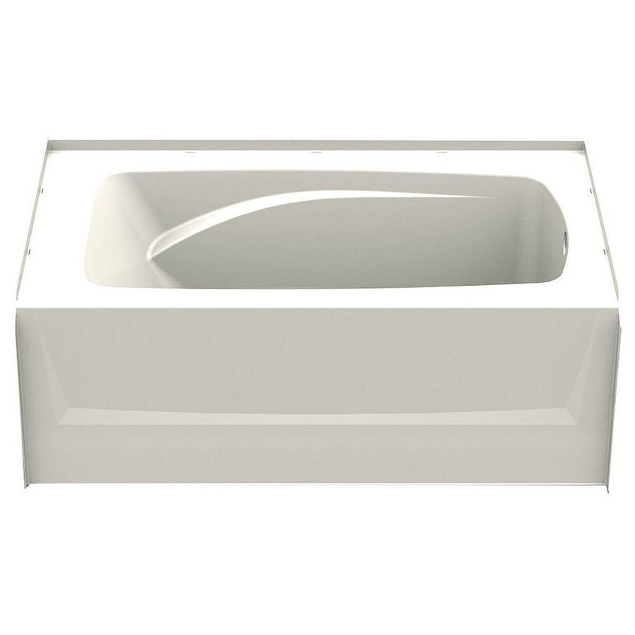 A2 60in Biscuit Acrylic Rectangular RightHand Drain Alcove Bathtub at