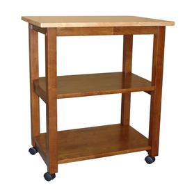 Microwave Carts Kitchen Islands At Lowes International Concepts Brown Modern Microwave Cart