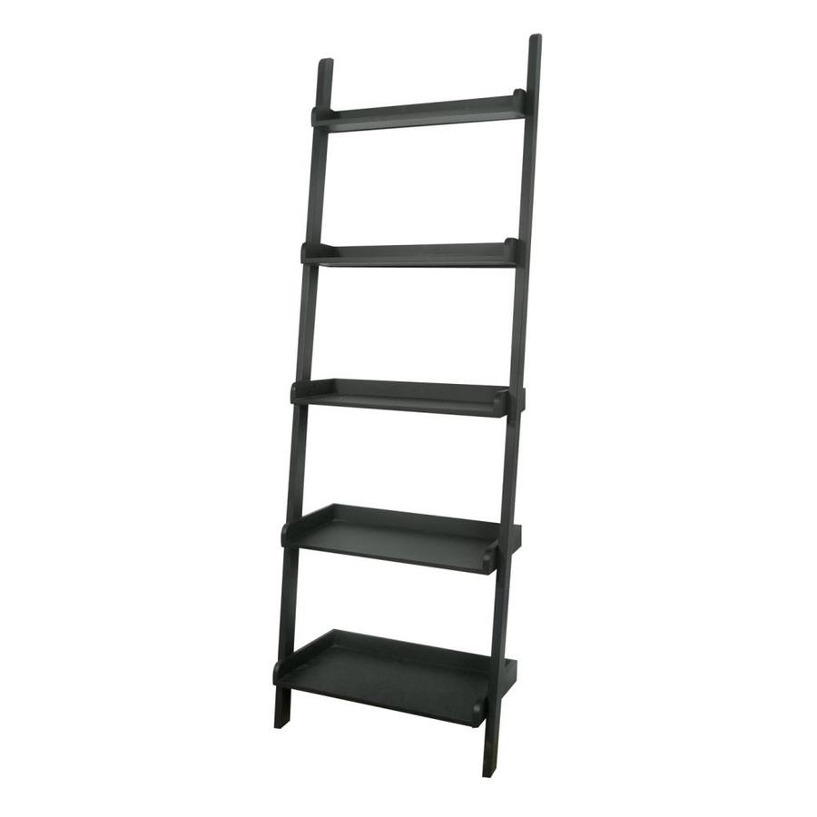 International Concepts Black Wood 5 Shelf Ladder Bookcase At Lowes Com