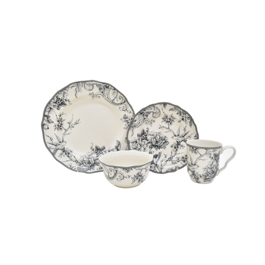 222 Fifth 16-Piece Off-white Dinnerware in the Dinnerware department at ...