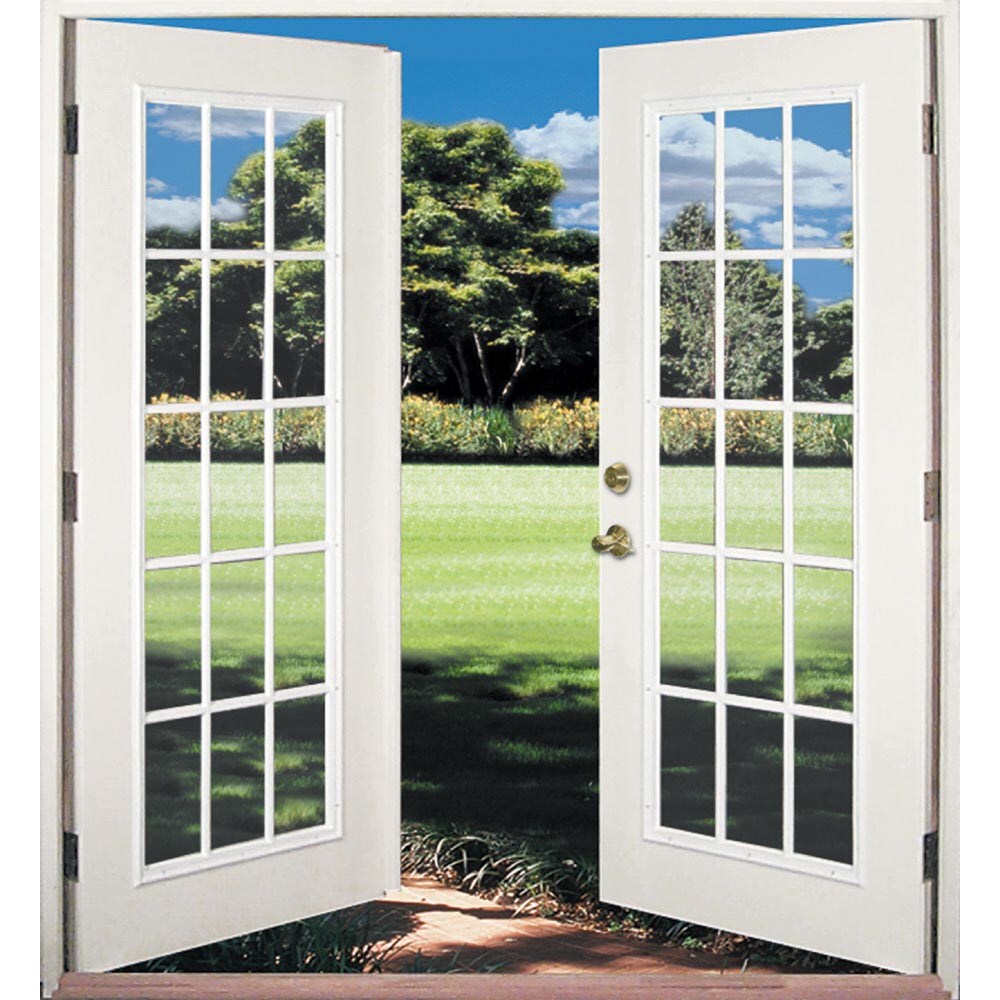 ReliaBiltÂ® 135915 6' ReliaBilt French Patio Door Florida Wind Code Approved Steel 15-Lite Insulated Glass White In-Swing Brick Mold Left Hand Screen Not Included