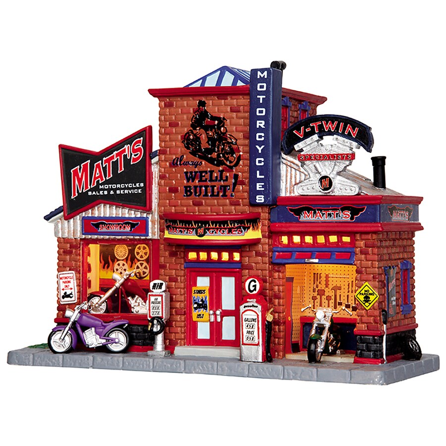 carole towne christmas porcelain lighted matts cycle shop christmas collectible - Lowes Christmas Village carole towne christmas porcelain lighted matts cycle shop christmas collectible - Lowes Christmas Village