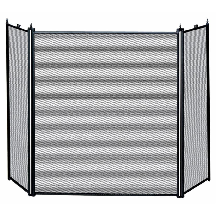 Uniflame 52 In Black Iron 3 Panel Flat Bi Fold Fireplace Screen At