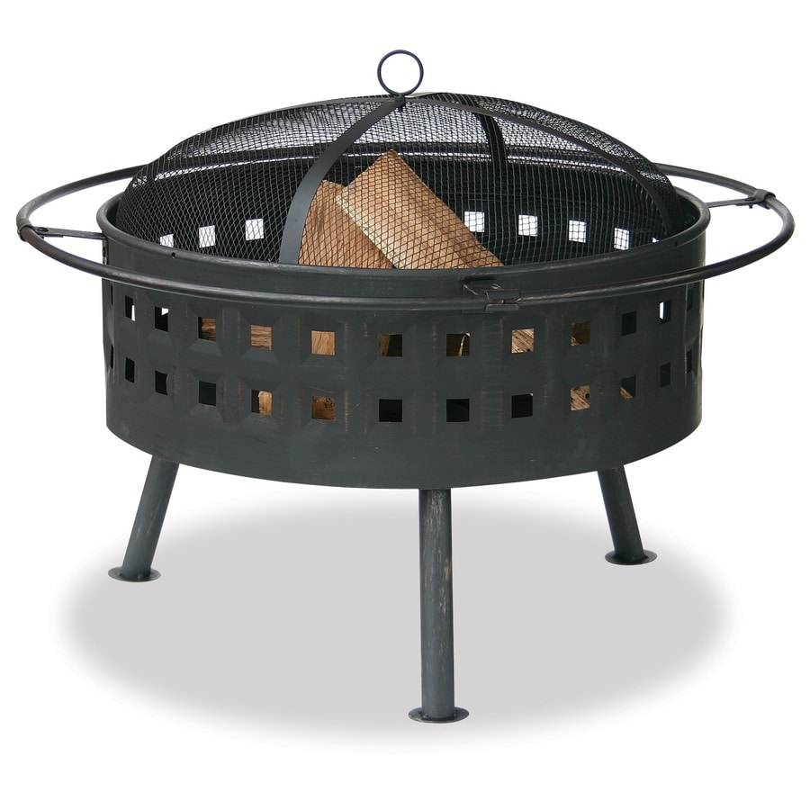 Shop Blue Rhino 32-in W Bronze Steel Wood-Burning Fire Pit ...