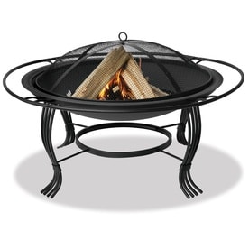 UPC 728649739654 product image for Black Steel Outdoor Wood-Burning Fireplace | upcitemdb.com