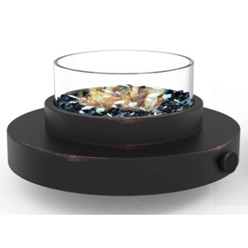 14 In W 6000 Btu Oil Rubbed Bronze Portable Tabletop Steel Firebowl