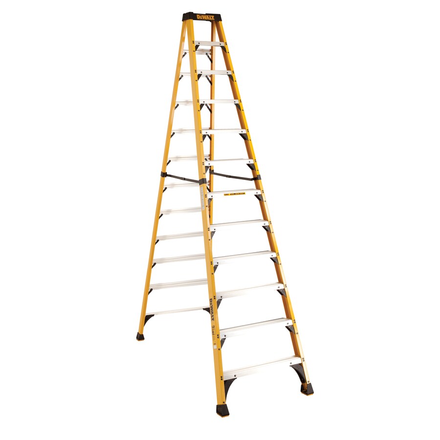 DEWALT DXL3410-12 12-ft Fiberglass 375-lb Type IAA Step Ladder