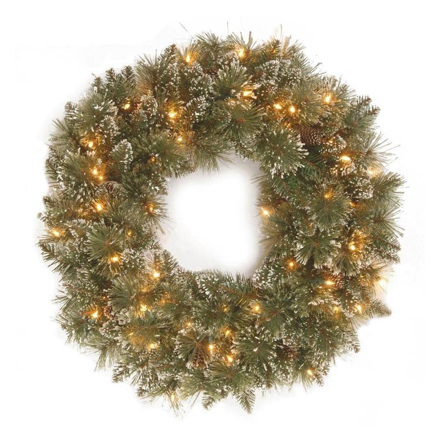 Flocked Artificial Christmas Wreaths at