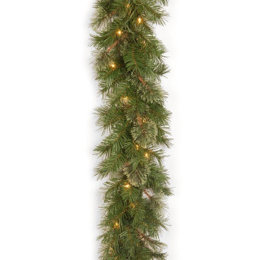 National Tree Company 9-ft Pre-Lit Atlanta Spruce Garland with Clear ...